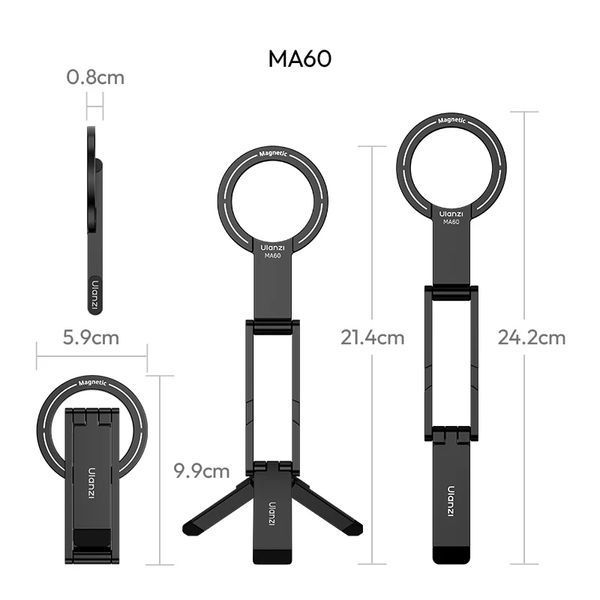 Тримач телефона Ulanzi MA60 Foldable Magnetic Phone Tripod (Red) (S038) KOS-34979 фото