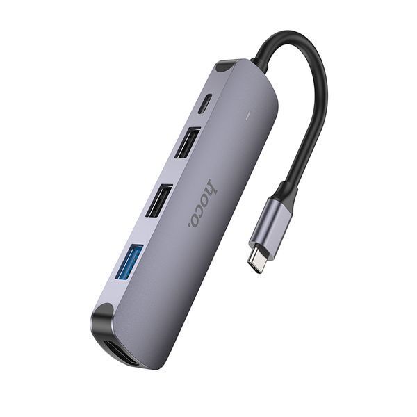 USB-хаб HOCO Type-C multi-function.. ) Metal Gray ( ) KOS-2714 фото