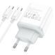 Мережевий зарядний пристрій з кабелем HOCO Stage single port charger set (Type-C to Type-C) (EU) White ( ) KOS-7452 фото 5