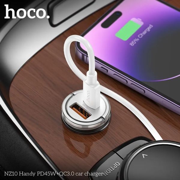 Автомобільний зарядний пристрій HOCO Handy. car charger Silver ( ) KOS-7829 фото