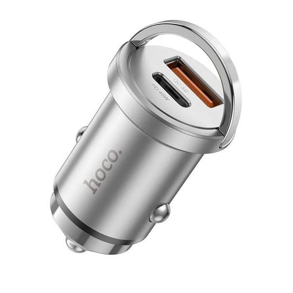 Автомобільний зарядний пристрій HOCO Handy. car charger Silver ( ) KOS-7829 фото