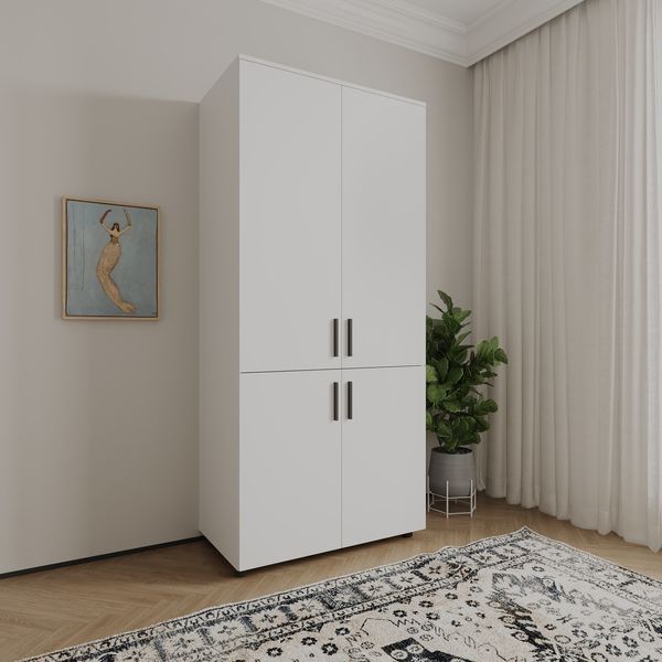 Шафа для одягу Doros Торн Білий 2 ДСП (штанга) 90х51.6х200 (DRS-012019) MEB-50425 фото
