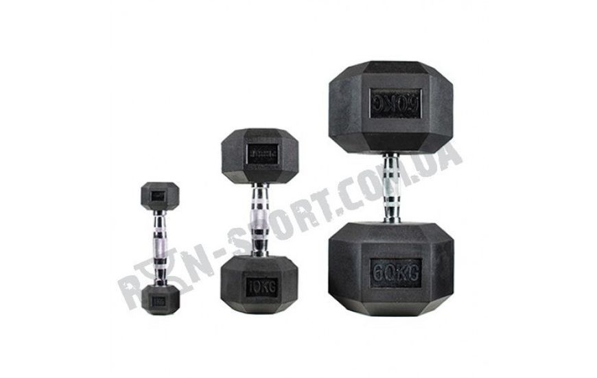 Гантелі шестигранні Rubber Hexagon Dumbbell. Ціна за 1 кг RNS-5441 фото