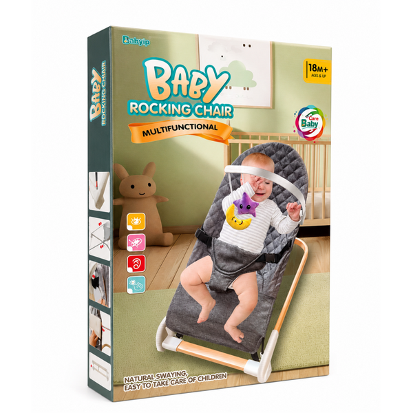 Дитячий шезлонг-гойдалка Baby Rocking Chair Multifunctional з дугою та підвісними іграшка7301 (8 шт) AXM-291177716535 фото