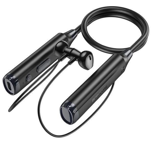 Бездротові спортивні навушники BOROFONE BE64 Perfect neckband BT earphones Black (6941991103704) KOS-18089 фото