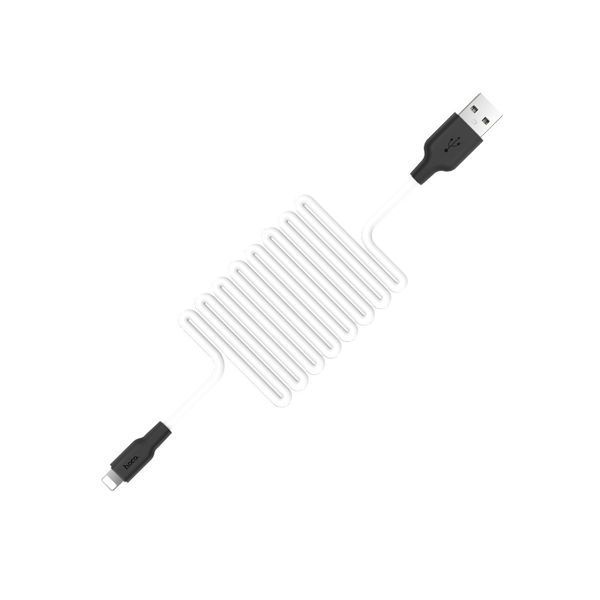 Кабель HOCO X21 USB to iP 2A, 1m, silicone, TPE connectors, Black+White (6957531071365) KOS-3666 фото