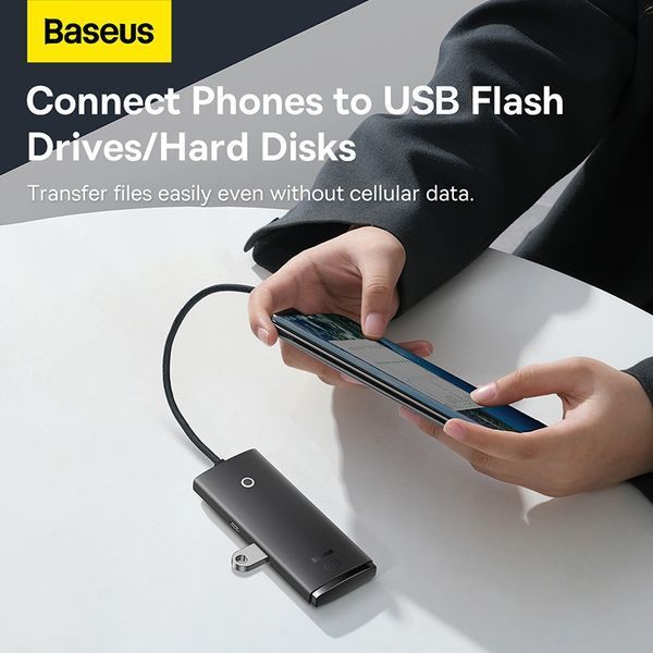 USB-хаб Baseus Lite Series Type-C HUB Adapter (Type-C to USB. ) Black ( ) KOS-2740 фото