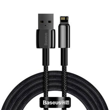 Кабель Baseus Tungsten Gold Fast Charging Data Cable USB to iP 2.4A 2m Black (CALWJ-A01) KOS-8230 фото