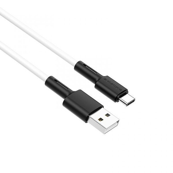 Кабель BOROFONE BX31 USB to Type-C 3A, 1m, silicone, TPE connectors, White (6931474710406) KOS-17682 фото