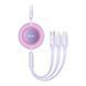 Кабель Baseus Bright Mirror Series Retractable Fast Charging Data Cable USB to M+L+C. Purple ( ) KOS-10383 фото 1