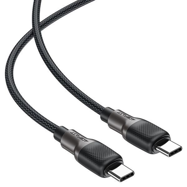 Кабель ACEFAST C10-03 Type-C to Type-C 3A, 60W, 1.2m, silicone, zinc connectors, Black (6974316283119) KOS-15858 фото