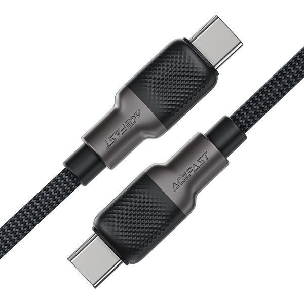 Кабель ACEFAST C10-03 Type-C to Type-C 3A, 60W, 1.2m, silicone, zinc connectors, Black (6974316283119) KOS-15858 фото