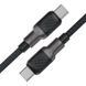 Кабель ACEFAST C10-03 Type-C to Type-C 3A, 60W, 1.2m, silicone, zinc connectors, Black (6974316283119) KOS-15858 фото 3