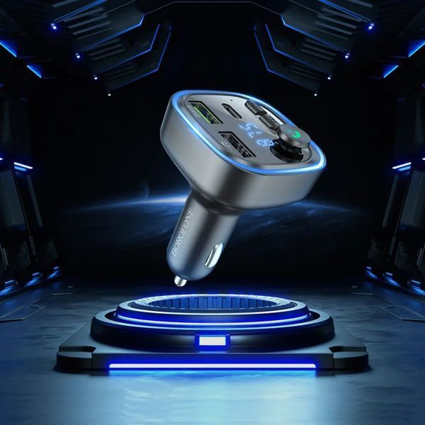 АЗП з FM-модулятором BOROFONE BC48 Broad QC3.0 car BT FM transmitter 18W Black (6941991104039) KOS-13964 фото