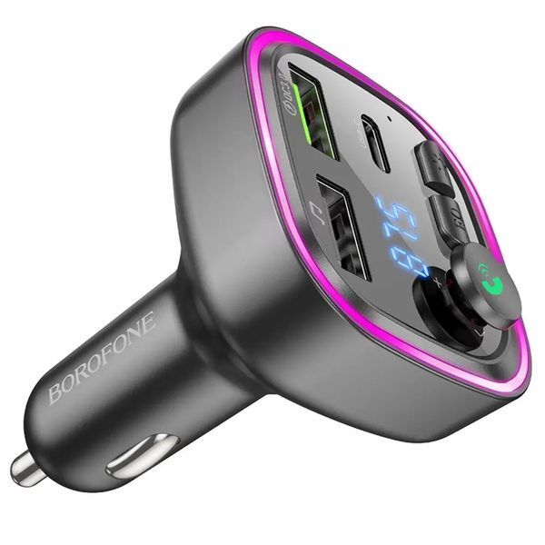 АЗП з FM-модулятором BOROFONE BC48 Broad QC3.0 car BT FM transmitter 18W Black (6941991104039) KOS-13964 фото