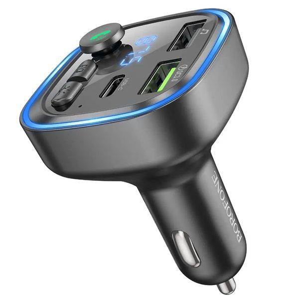 АЗП з FM-модулятором BOROFONE BC48 Broad QC3.0 car BT FM transmitter 18W Black (6941991104039) KOS-13964 фото