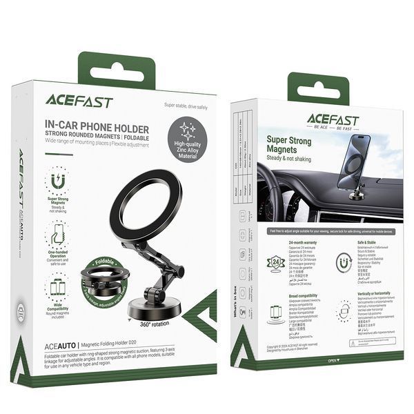 Автотримач для телефона ACEFAST D20 magnetic folding holder Metal Gray (6974316282822) KOS-16005 фото