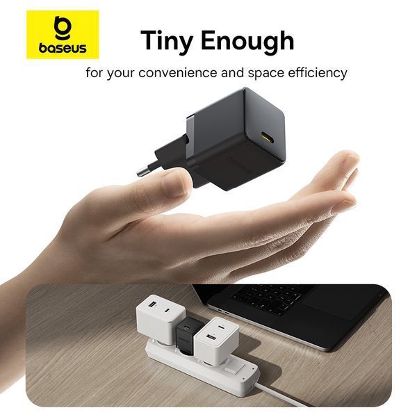 Мережевий зарядний пристрій Baseus Palm Fast Charger EU Cluster Black (P ) KOS-7530 фото