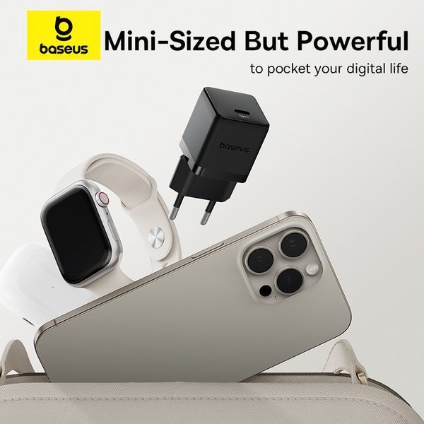 Мережевий зарядний пристрій Baseus Palm Fast Charger EU Cluster Black (P ) KOS-7530 фото