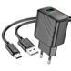 Мережевий зарядний пристрій з кабелем HOCO Rich single port. charger set (Type-C)(EU) Black ( ) KOS-10399 фото 1