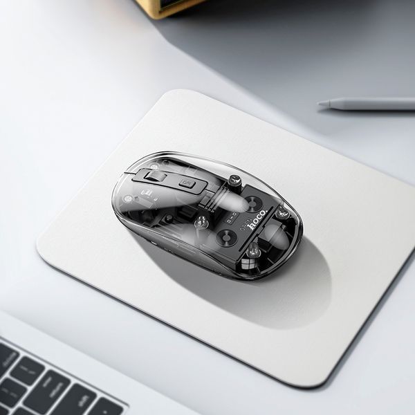 Миша HOCO GM29 Mysterious dual-mode silent wireless mouse Dark Night Black (6942007626385) KOS-38012 фото