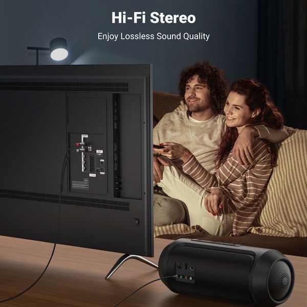 Аудіокабель UGREEN AV116 3.5mm Male to 2RCA Male Cable 2m Black (UGR-10584) KOS-34482 фото