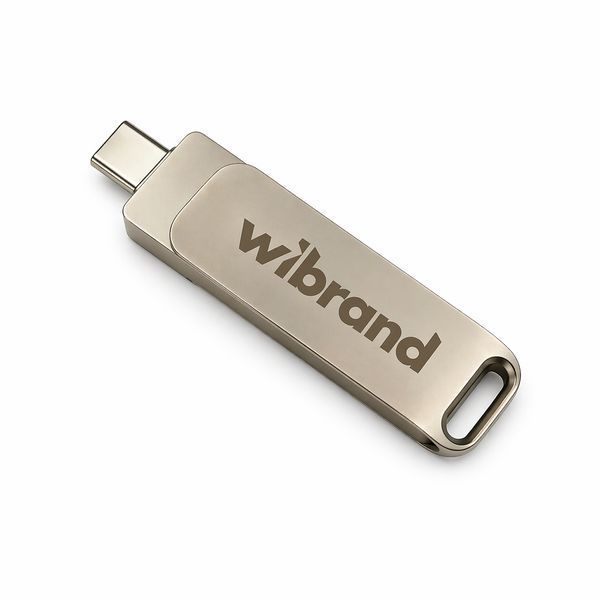 Портативний SSD Wibrand Wolf 1TB USB 3.2 Gen.2 Type-C/Type-A Read/Write 1000MB/s Silver (WIEXSSD/WO1TB) KOS-38031 фото