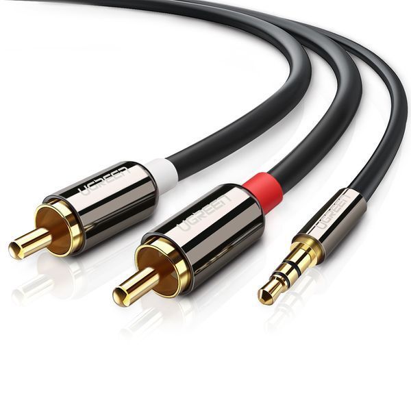 Аудіокабель UGREEN AV116 3.5mm Male to 2RCA Male Cable 2m Black (UGR-10584) KOS-34482 фото