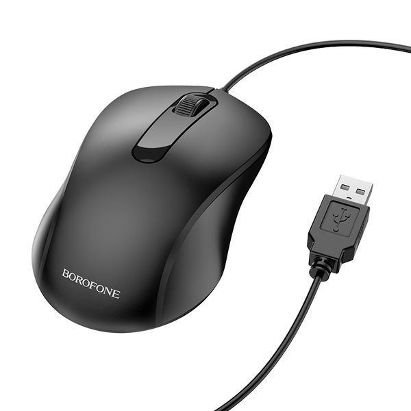 Миша BOROFONE BG4 Business wired mouse Black (6974443382976) KOS-10414 фото