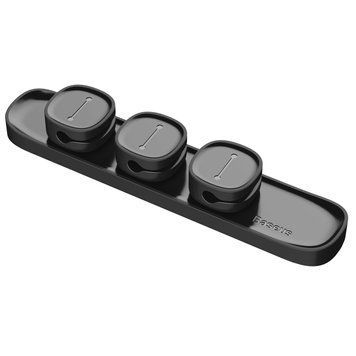 Тримач-затискач для кабелю магнітний Baseus Peas Cable Clip Black (ACWDJ-01) KOS-5764 фото