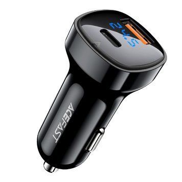 Автомобільний зарядний пристрій ACEFAST digital display ) dual port car charger ( ) KOS-10489 фото