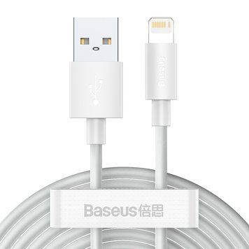 Кабель Baseus Simple Wisdom Data Cable Kit USB to iP. (2PCS/Set）. White ( ) KOS-9557 фото