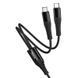 Кабель HOCO X123 Victory 2-in-1 charging cable(C to C+C) Black (6942007663595) KOS-37441 фото 4
