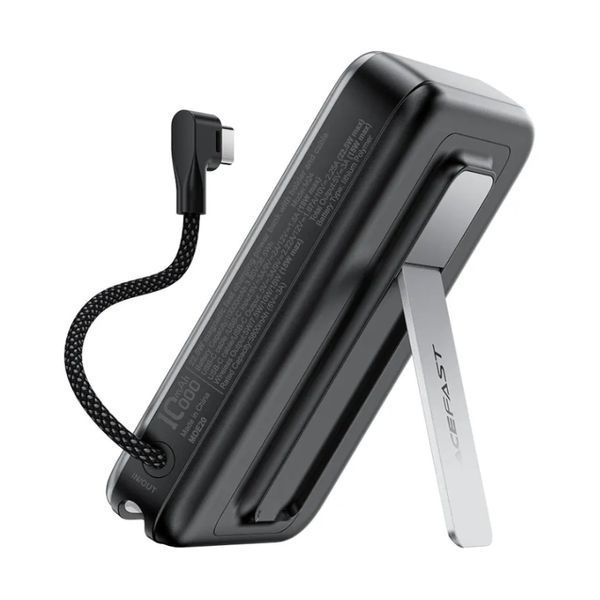 Зовнішній акумулятор ACEFAST M24-10000 22.5W magnetic fast charging power bank with holder and cable Metal Gray (6974316284871) KOS-35760 фото