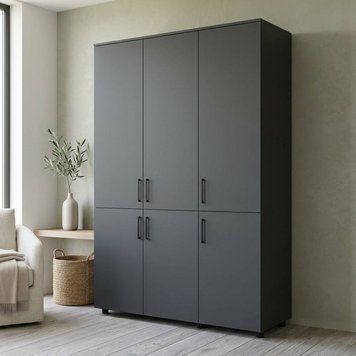 Шкаф для одежды Doros Торн Антрацит 3 ДСП (штанга) 135х51.6х200 (DRS-012083) MEB-50489 фото