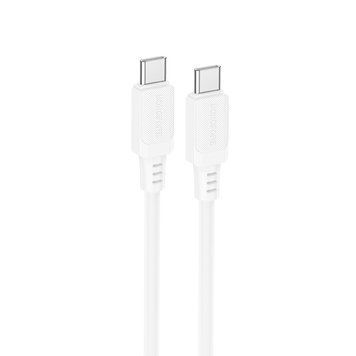 Кабель BOROFONE BX115 Lotto 60W silicone charging data cable C to C White (6941991119699) KOS-34710 фото