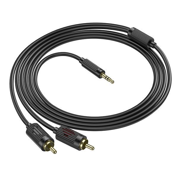 Аудiокабель HOCO UPA28 3.5mm male to double lotus RCA, 1,5m, Black (6942007607759) KOS-25971 фото