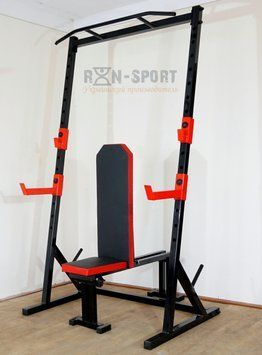 Стійка силова з турніком + Лавка для жиму PROF Powertec RED RNS-15118 фото