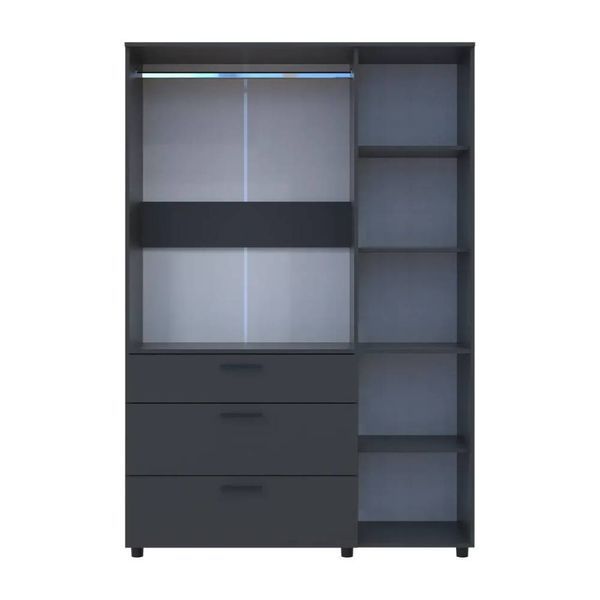 Шкаф для одежды Doros Торн Антрацит 3 ДСП/3Ш (штанга) 135х51.6х200 (DRS-012085) MEB-50491 фото