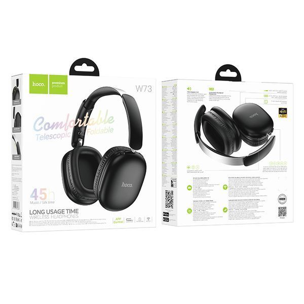 Бездротові накладні навушники HOCO Graceful BT headphones(App) Black ( ) KOS-36909 фото