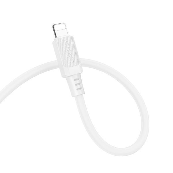 Кабель BOROFONE BX115 Lotto silicone charging data cable iP White (6941991119637) KOS-34711 фото