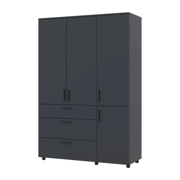 Шкаф для одежды Doros Торн Антрацит 3 ДСП/3Ш (штанга) 135х51.6х200 (DRS-012085) MEB-50491 фото