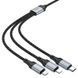 Кабель HOCO X102 Fresh 3-in-1 charging data cable (iP+Micro+Type-C) Black (6942007608794) KOS-20767 фото 3