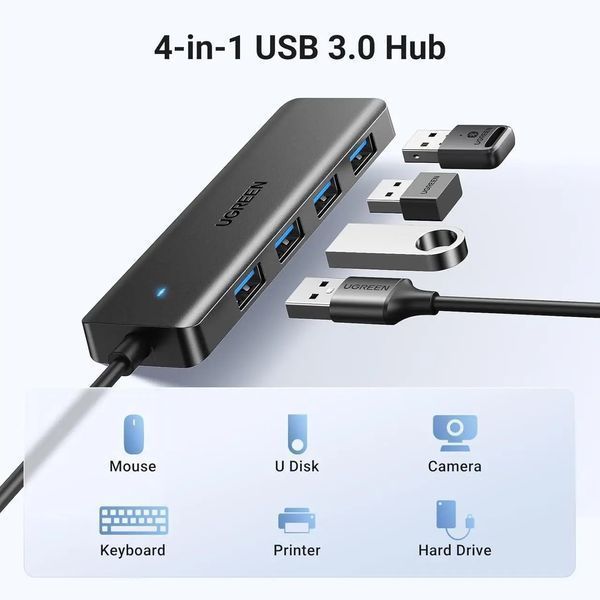 USB-хаб UGREEN 4-Port USB 3.0 Hub 0.15m (UGR-25851) KOS-5277 фото