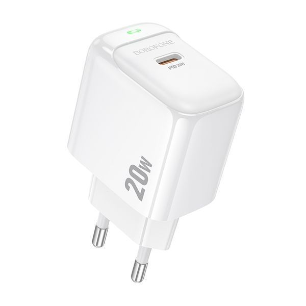 Мережевий зарядний пристрій BOROFONE BAS43A Potential single-port PD20W charger(EU) White (6941991113819) KOS-18829 фото