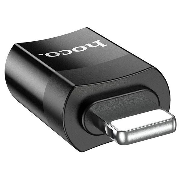 Адаптер HOCO UA17 iP Male to Type-C female USB2.0 adapter Black (6931474761996) KOS-9720 фото