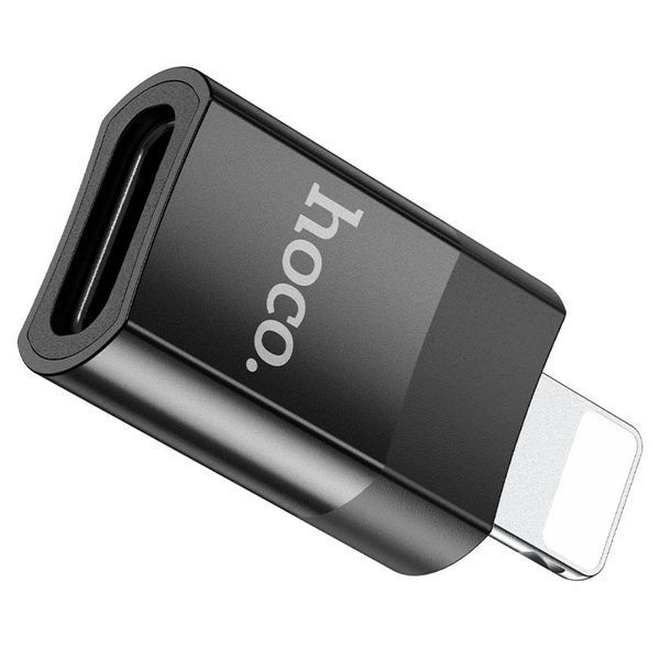 Адаптер HOCO UA17 iP Male to Type-C female USB2.0 adapter Black (6931474761996) KOS-9720 фото