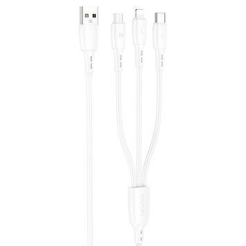 Кабель BOROFONE charging cable (iP+Micro+Type-C) White ( ) KOS-37293 фото