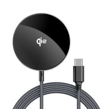 Бездротовий зарядний пристрій ACEFAST E24 QI2 desktop magnetic wireless charger with cable, Metal Gray (6974316284758) KOS-37423 фото