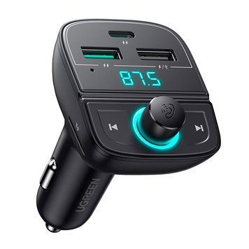 АЗП з FM-модулятором UGREEN FM&Bluetooth Transmitter&Car Charger + TF Slot Black ( ) KOS-30761 фото
